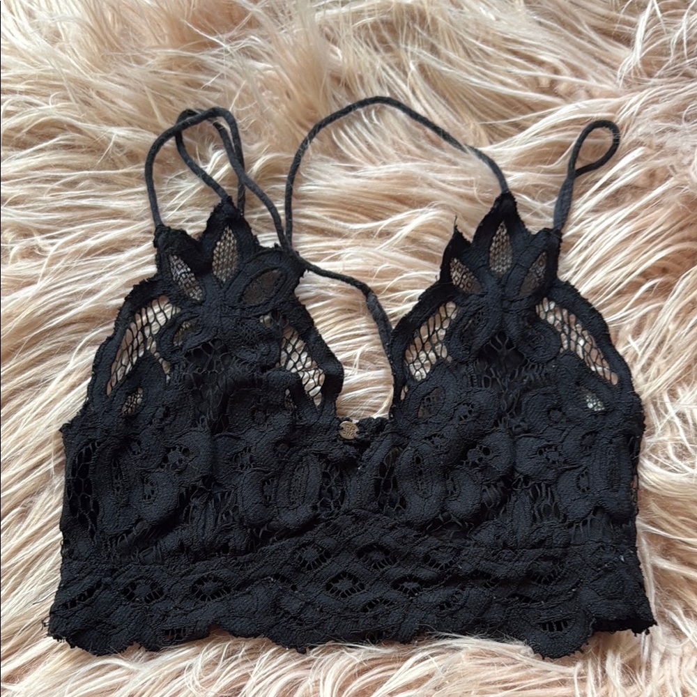 Free People Black Lace Bralette